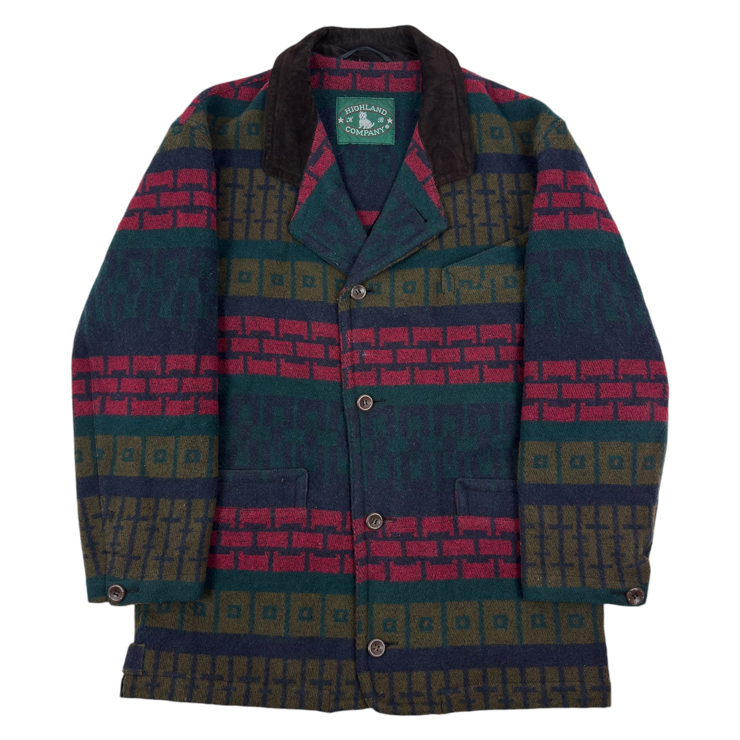 Palton Highland Company Vintage 80% Lână - XL