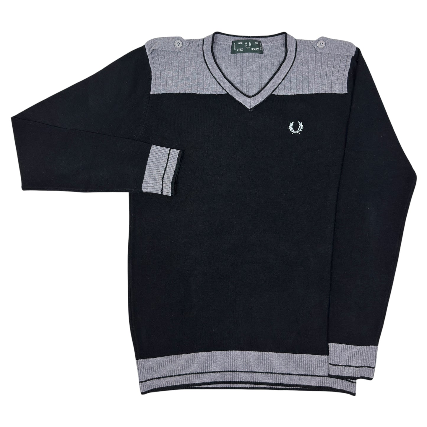 Pulover Fred Perry Vintage 50% Lână 10% Cașmir - XL