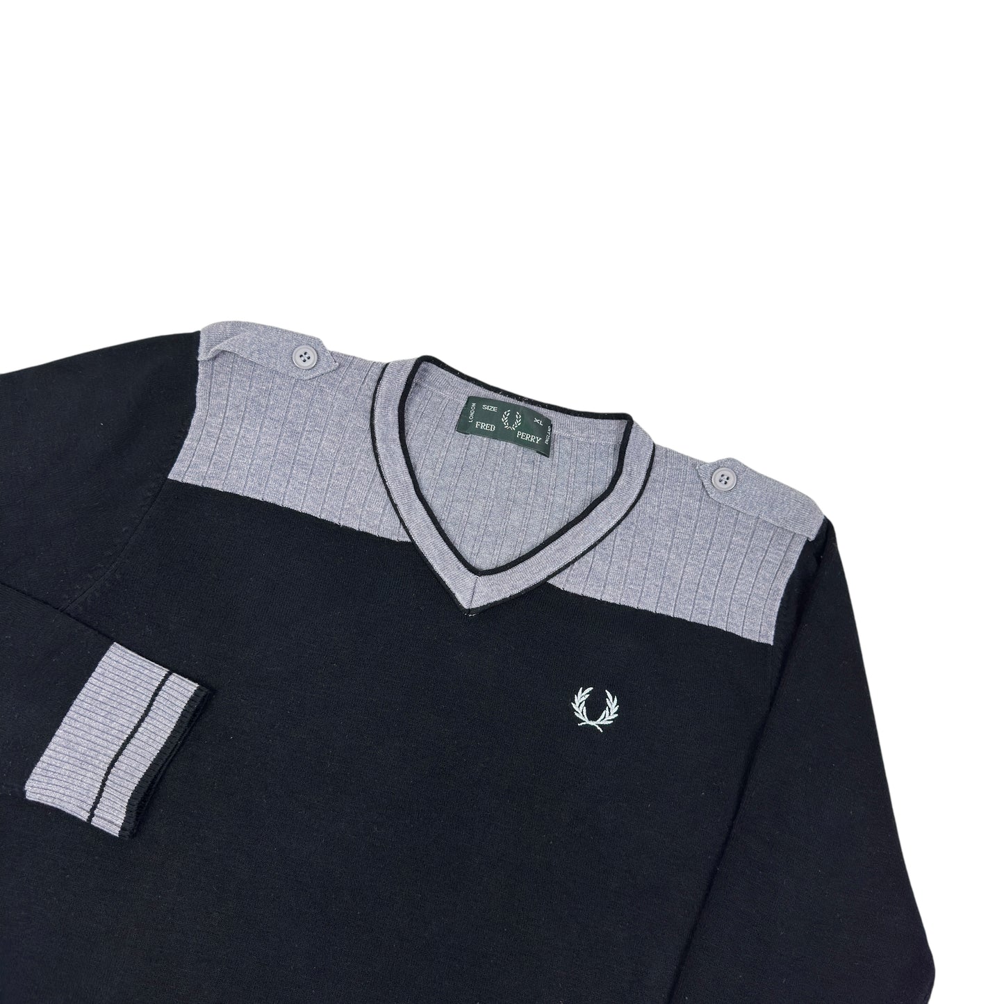 Pulover Fred Perry Vintage 50% Lână 10% Cașmir - XL