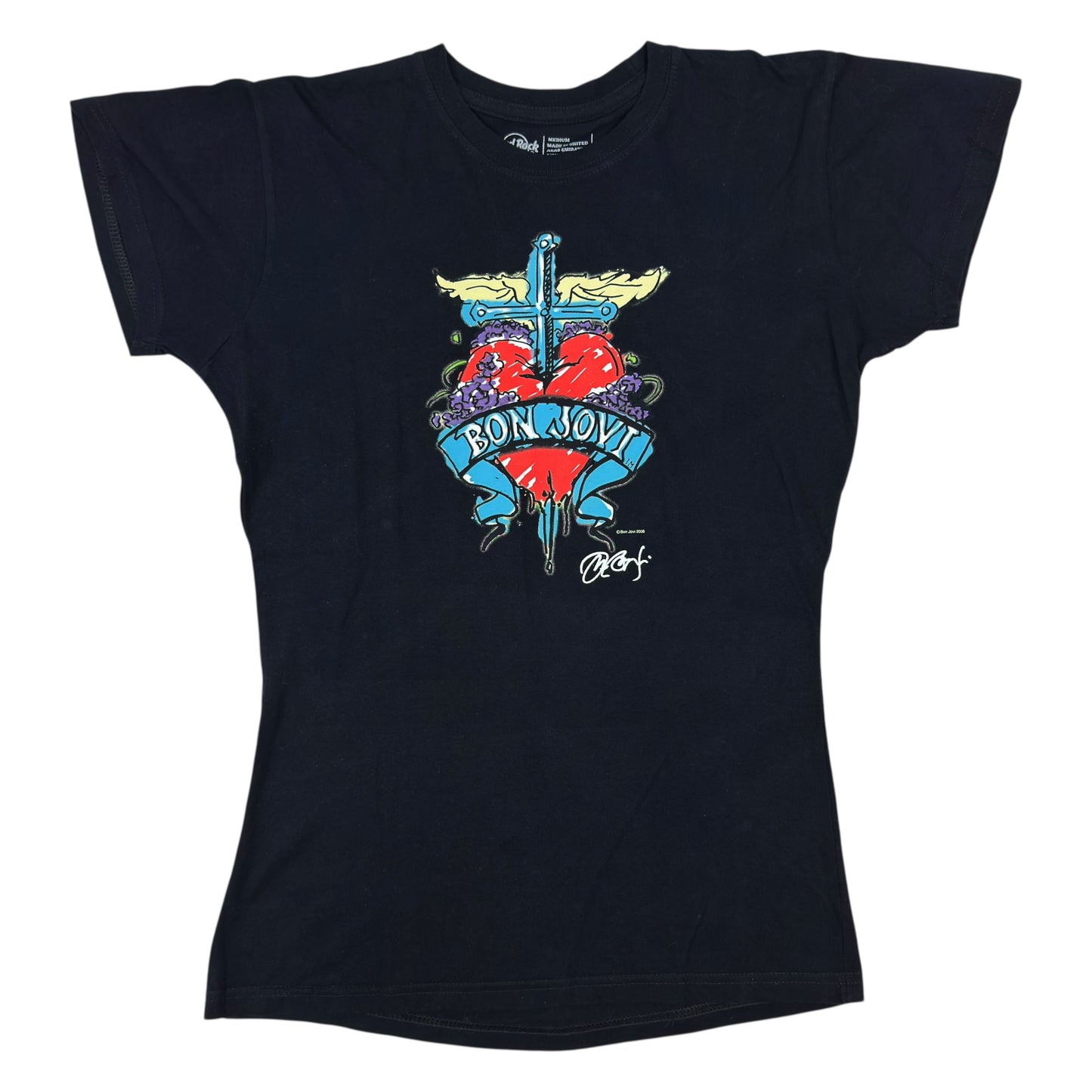 Tricou Hard Rock Cafe Bon Jovi Vintage Din Anul 2008 Femei - M