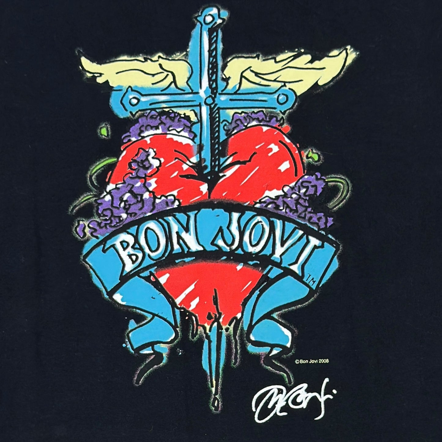 Tricou Hard Rock Cafe Bon Jovi Vintage Din Anul 2008 Femei - M