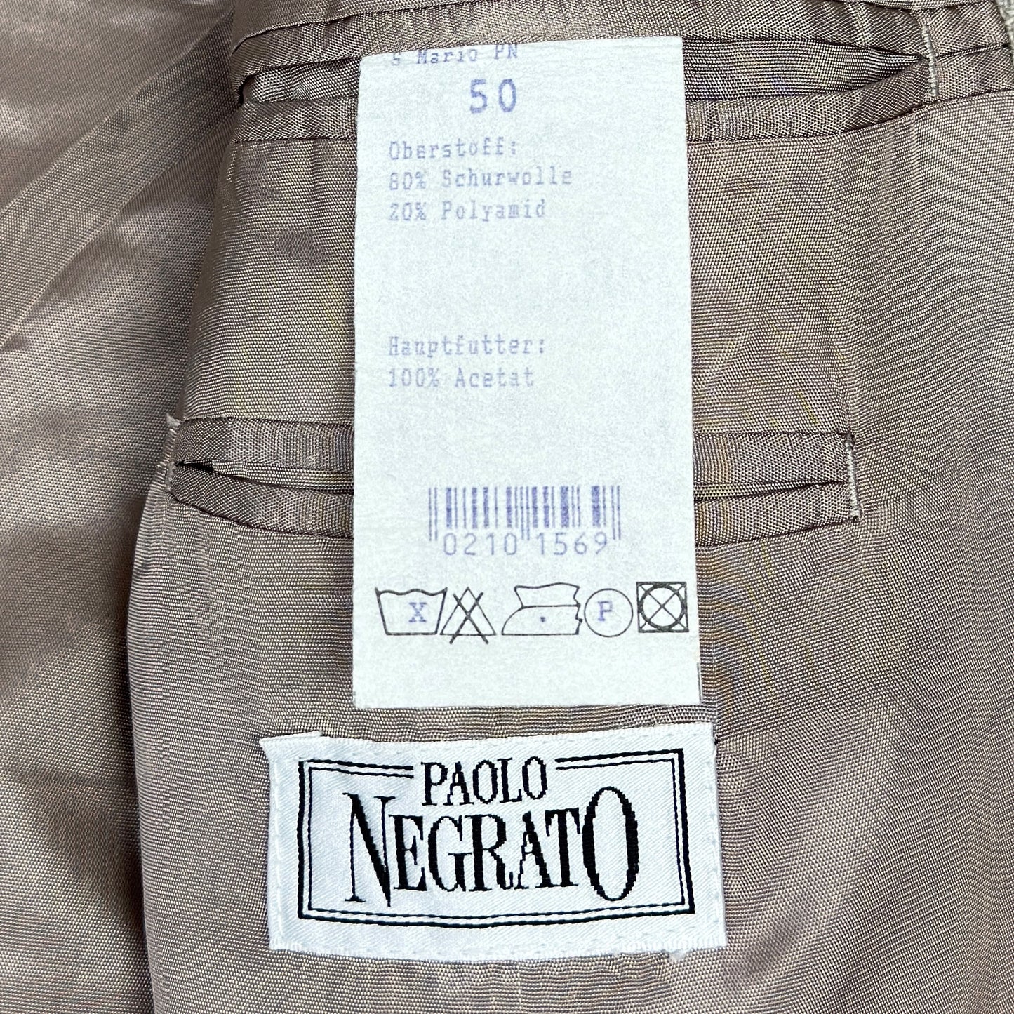 Sacou Paolo Negrato Vintage 80% Lână - L