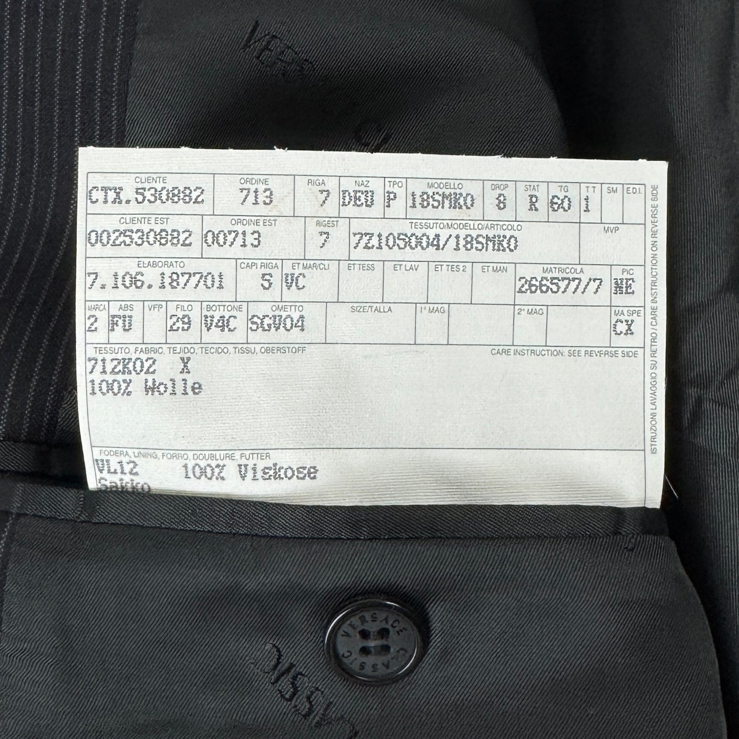 Sacou Versace 100% Lână - XXL/XXXL