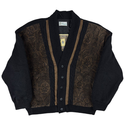 Jachetă Bizzarro Vintage 70% Lână Alpaca + Piele - XXL/XXXL