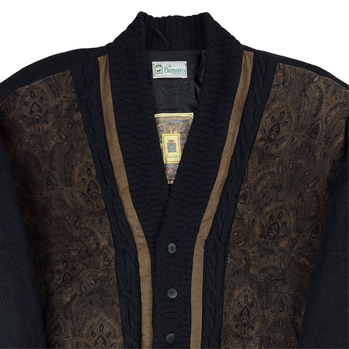 Jachetă Bizzarro Vintage 70% Lână Alpaca + Piele - XXL/XXXL
