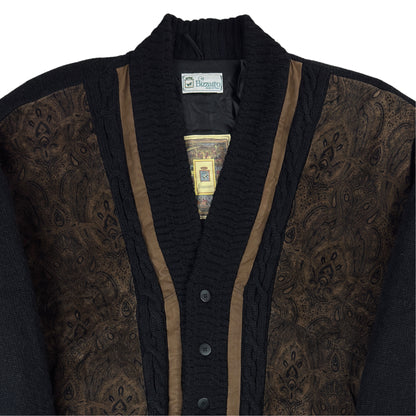 Jachetă Bizzarro Vintage 70% Lână Alpaca + Piele - XXL/XXXL