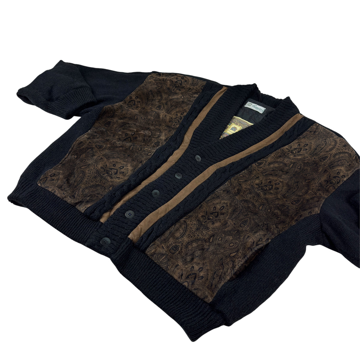 Jachetă Bizzarro Vintage 70% Lână Alpaca + Piele - XXL/XXXL