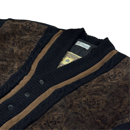 Jachetă Bizzarro Vintage 70% Lână Alpaca + Piele - XXL/XXXL