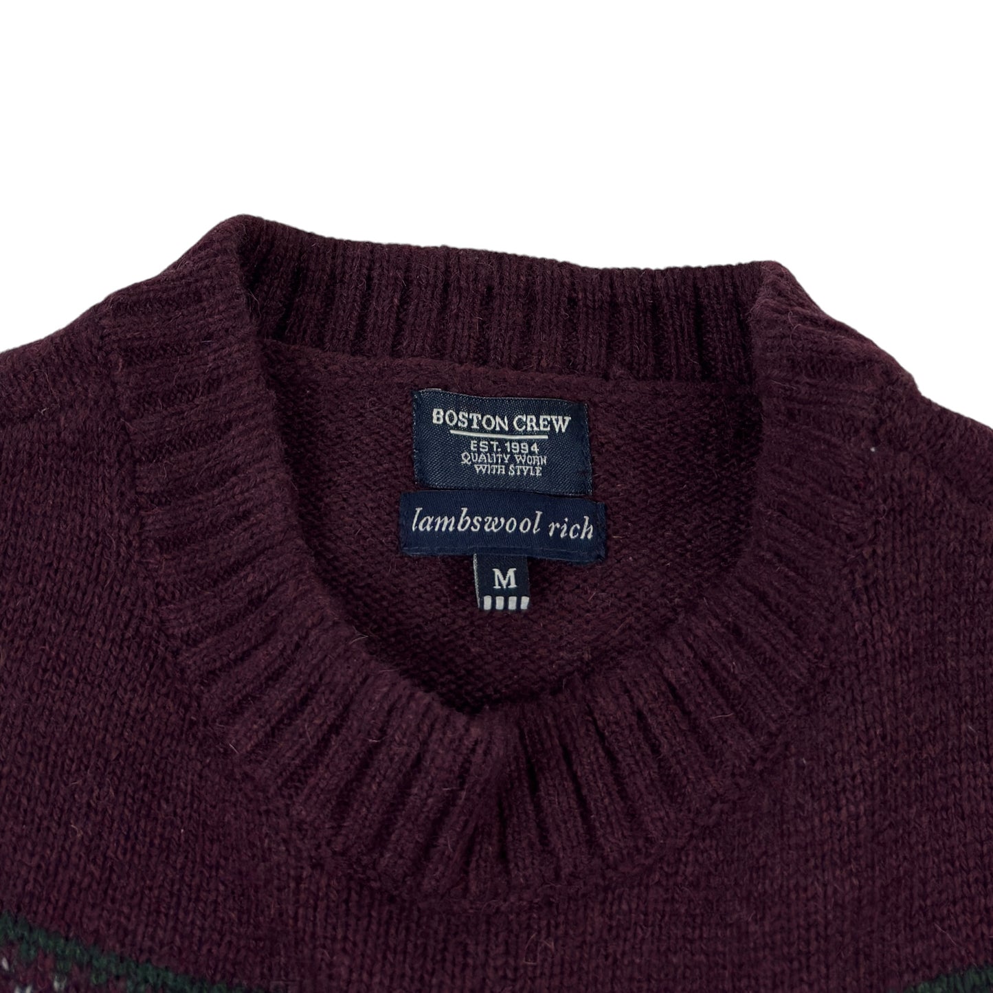 Pulover Boston Crew 80% Lână - M