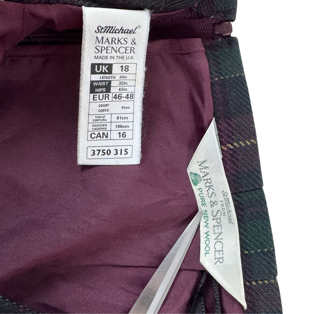 Fustă Marks&Spencer Vintage Femei 100% Lână - L/XL