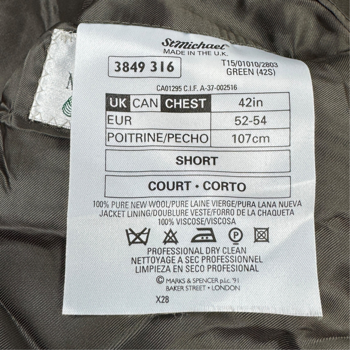 Sacou Marks&Spencer Vintage 100% Lână - L/XL