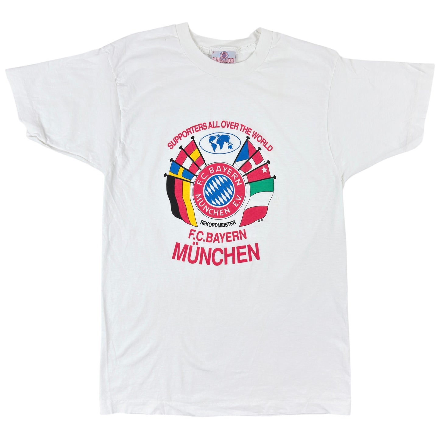 Tricou FC Bayern Munchen Single Stitch Vintage Din Anul 1983 - S/M