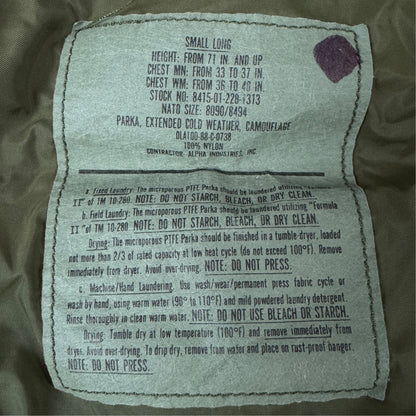 Jachetă Parka Camo Alpha Industries Vintage Din Anul 1988 - S/M
