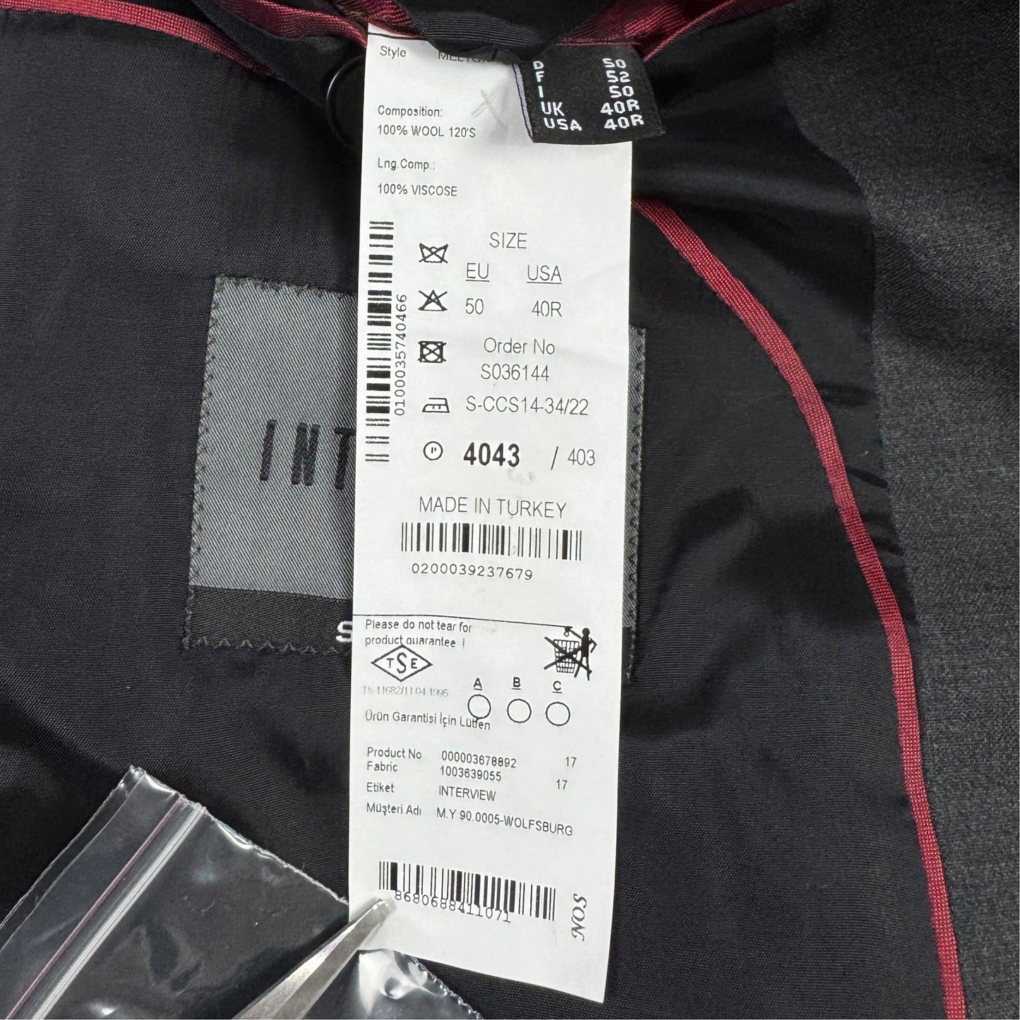 Sacou Sarar 100% Lână Super 120's - M/L