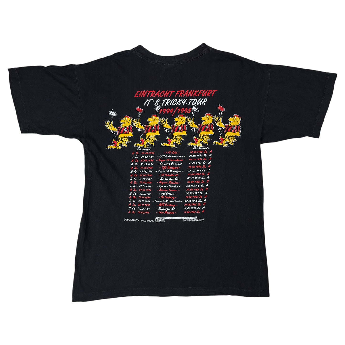 Tricou Eintracht Frankfurt Single Stitch Vintage Din Anul 1994 - L
