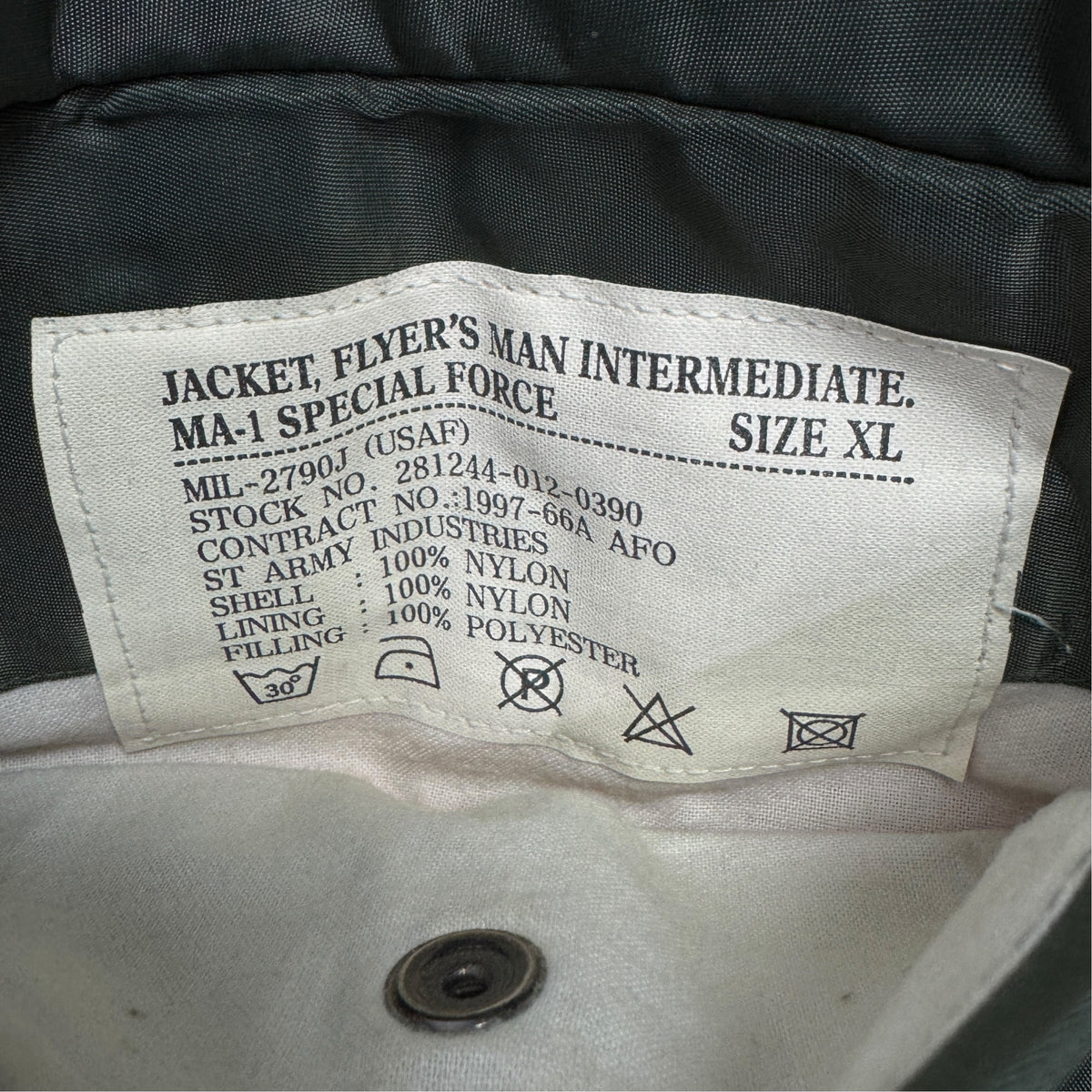 Jachetă MA-1 Vintage Din Anul 1997 - XL/XXL