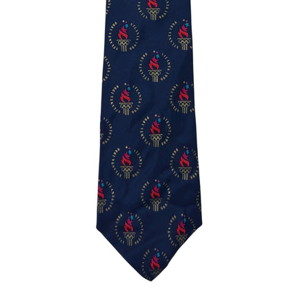 Cravată Atlanta Olympic Games Vintage Din Anul 1996 100% Mătase