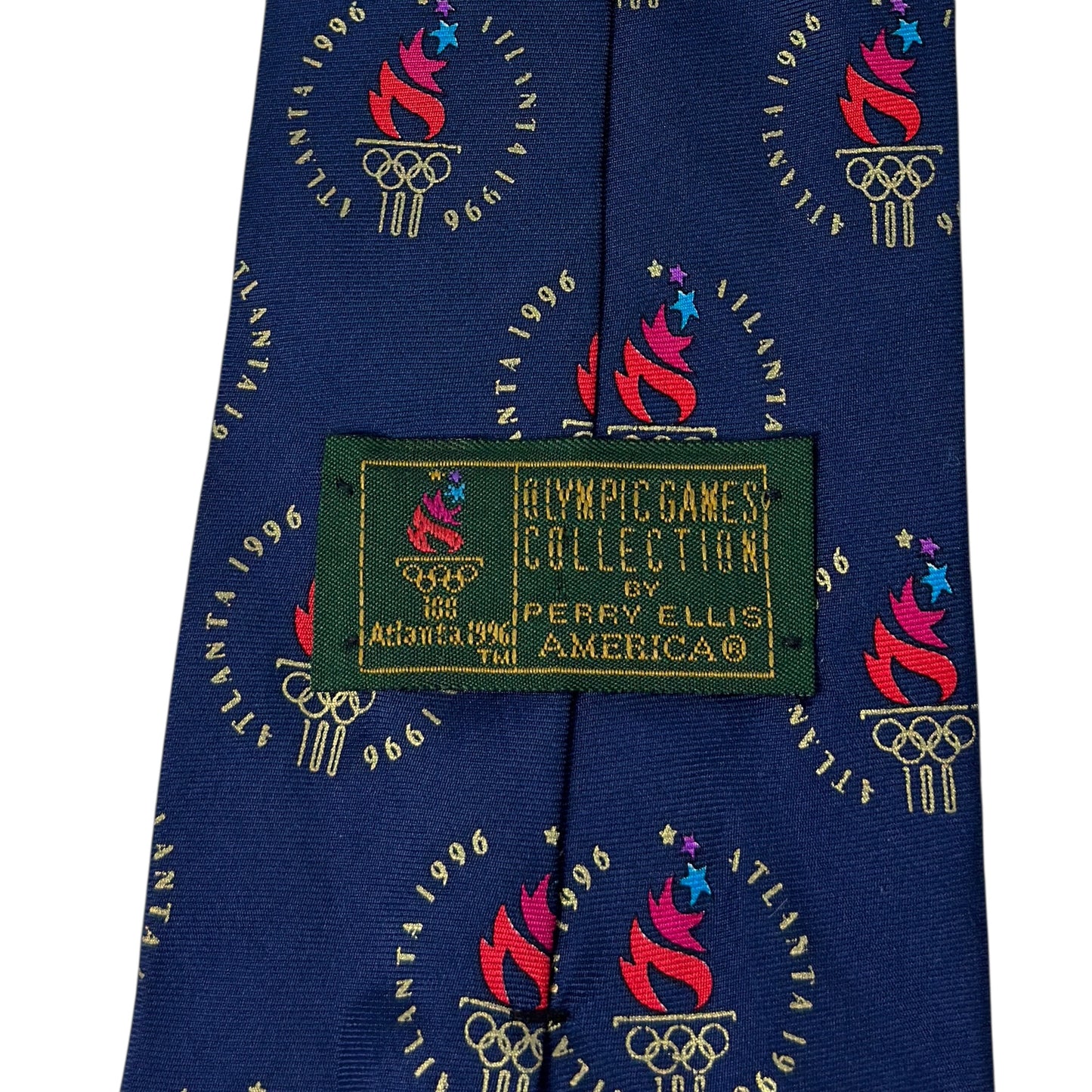 Cravată Atlanta Olympic Games Vintage Din Anul 1996 100% Mătase