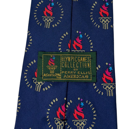 Cravată Atlanta Olympic Games Vintage Din Anul 1996 100% Mătase
