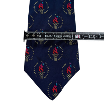 Cravată Atlanta Olympic Games Vintage Din Anul 1996 100% Mătase