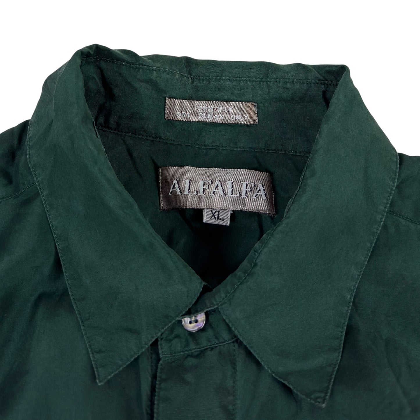 Cămașă ALFALFA Vintage 100% Mătase - XXL/XXXL