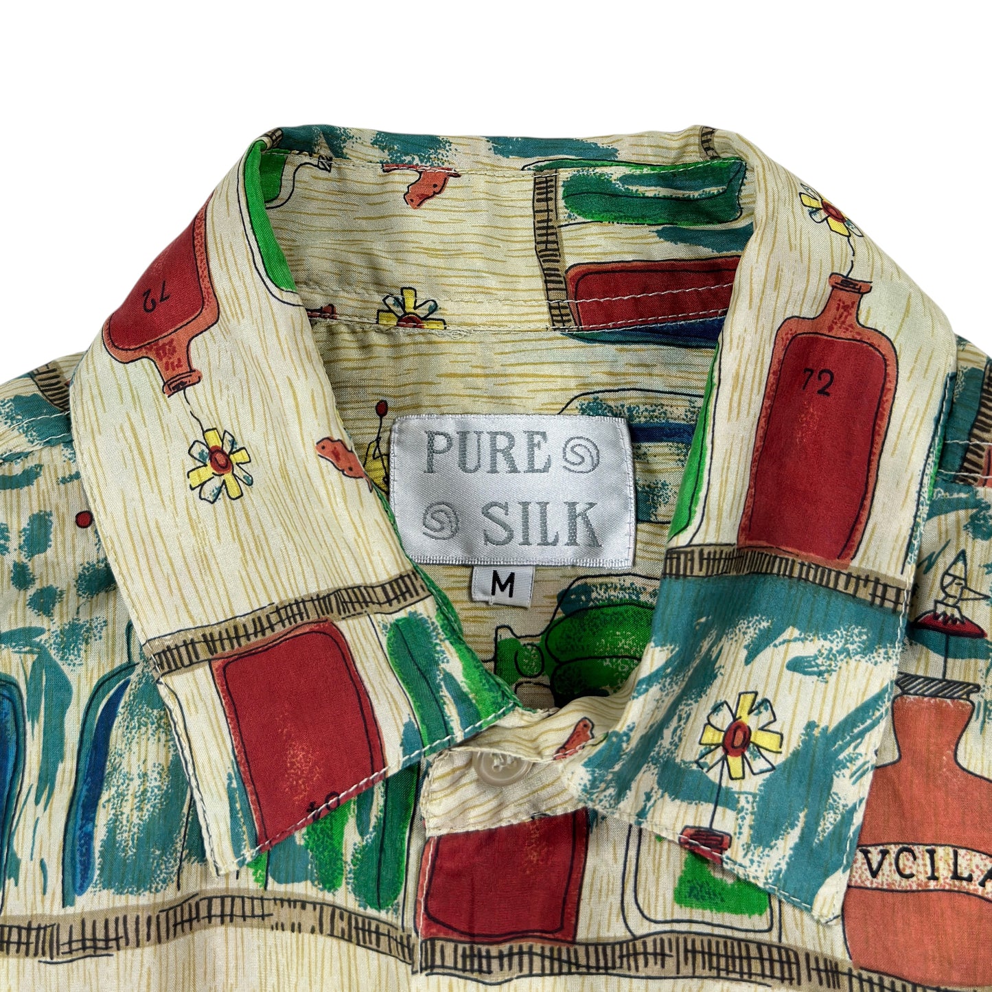 Cămașă Pure Silk Vintage 100% Mătase - L/XL