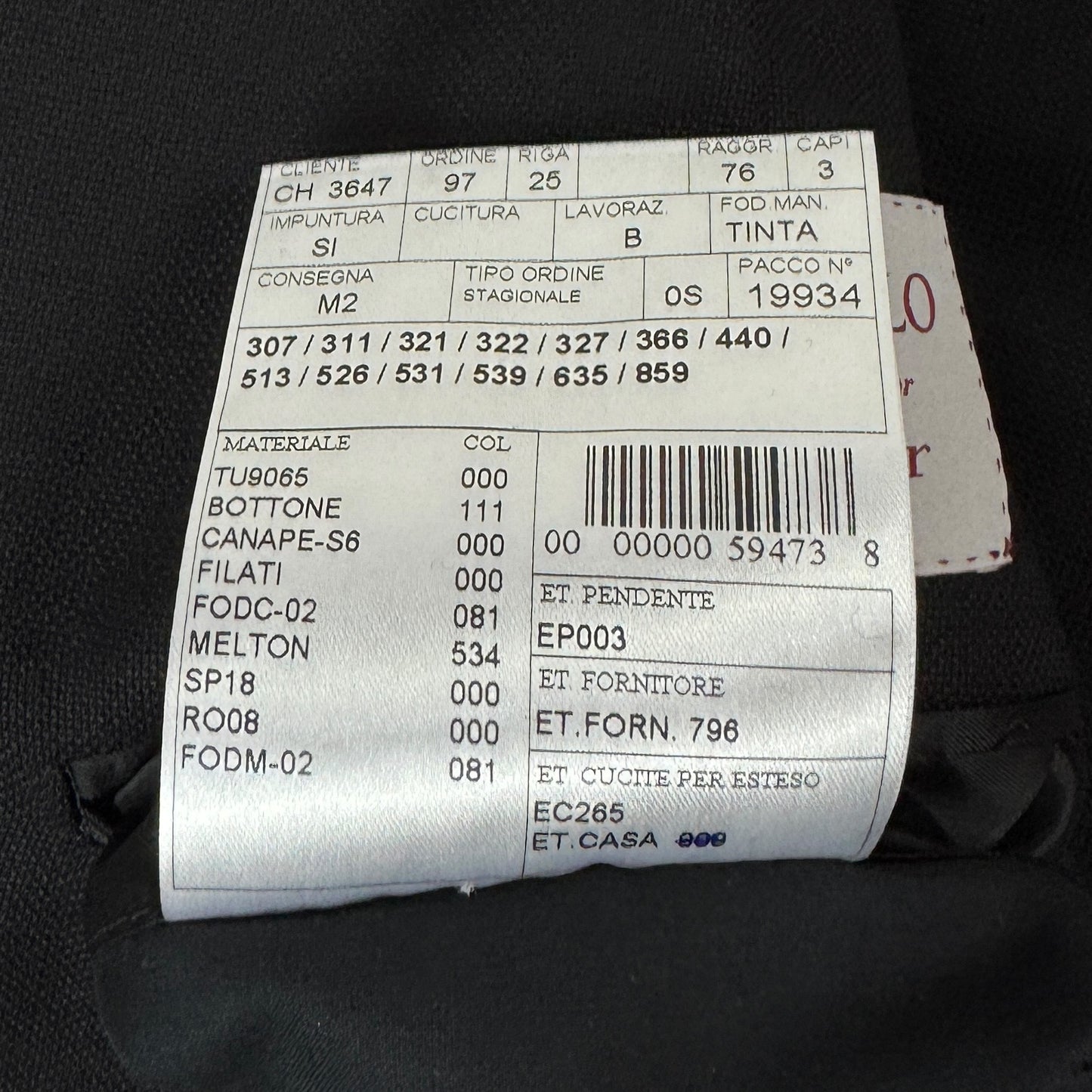 Sacou Hand Tailored Ravazzolo x Loro Piana Twister 100% Lână - XXL/XXXL