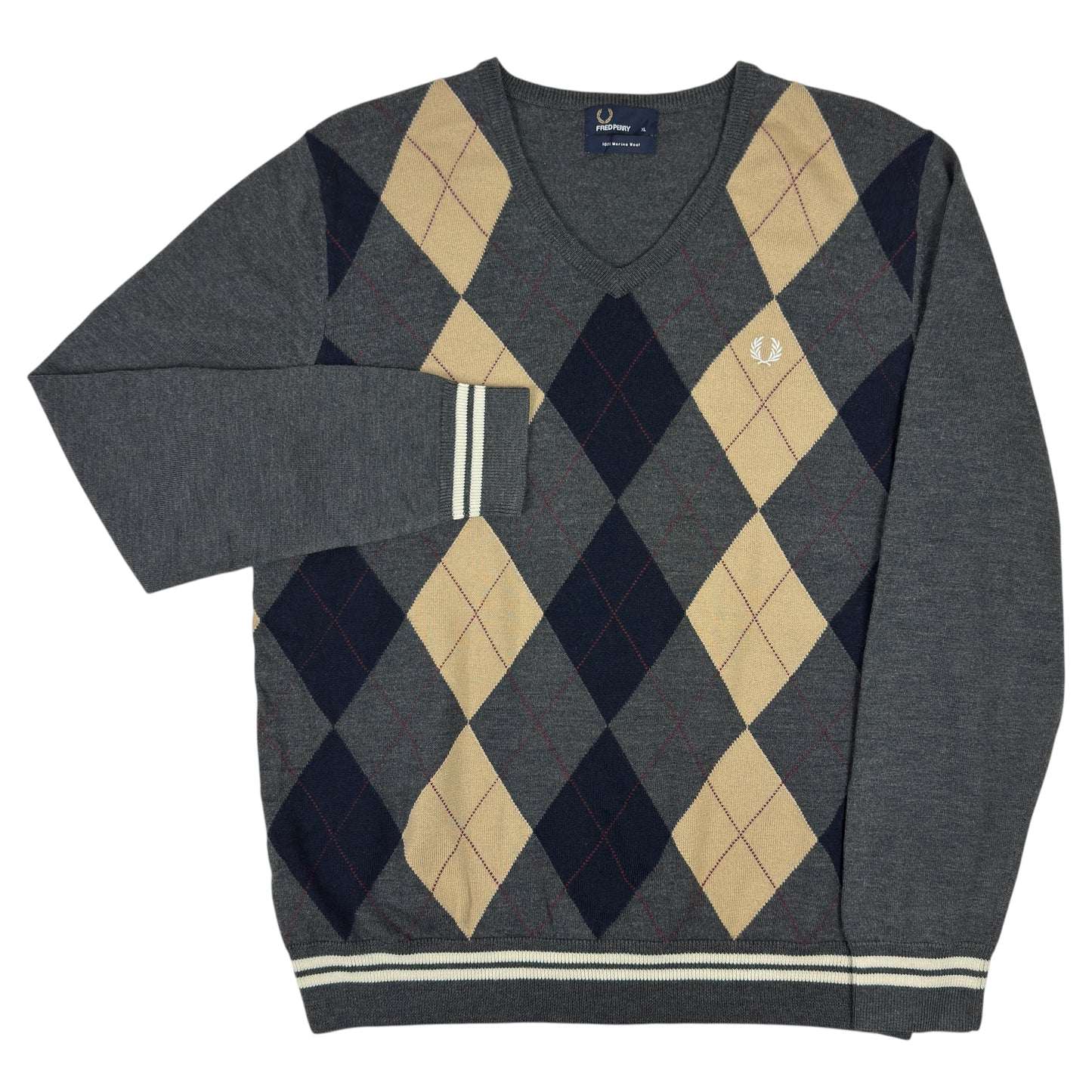 Pulover Fred Perry 100% Lână - L