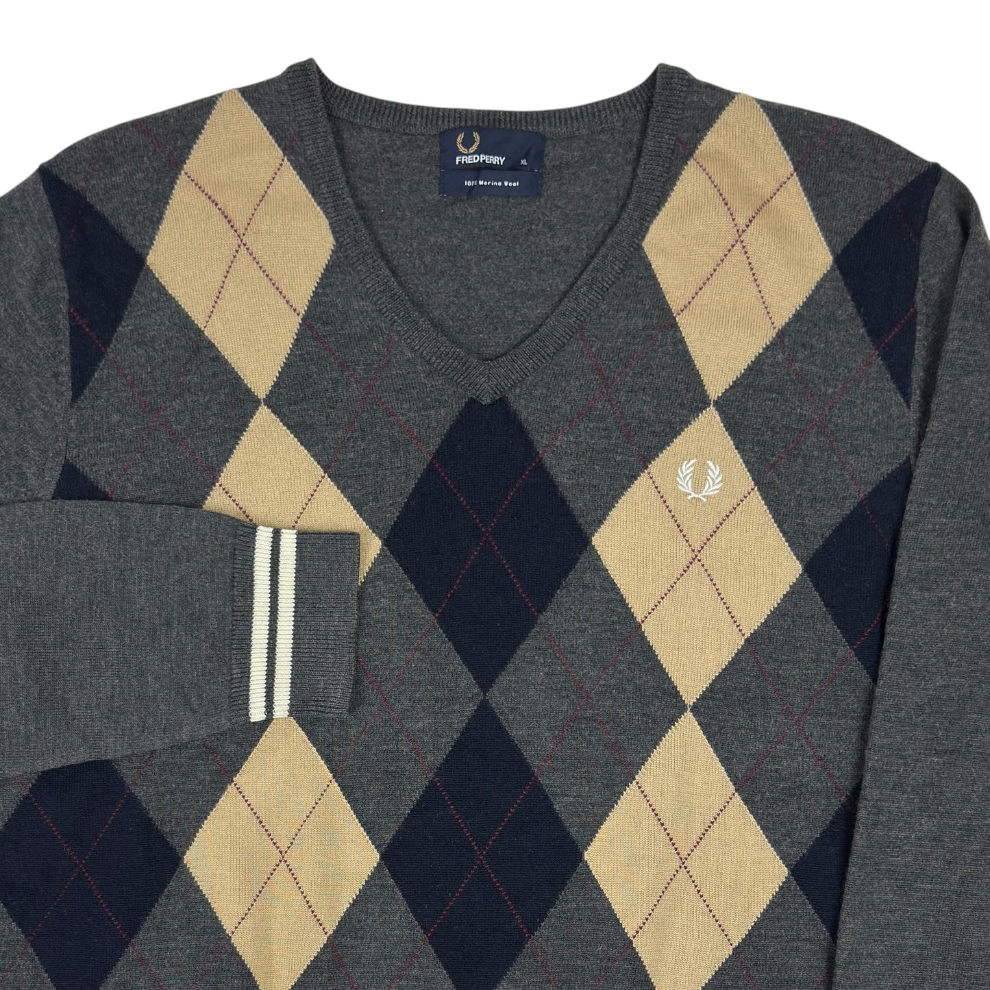 Pulover Fred Perry 100% Lână - L