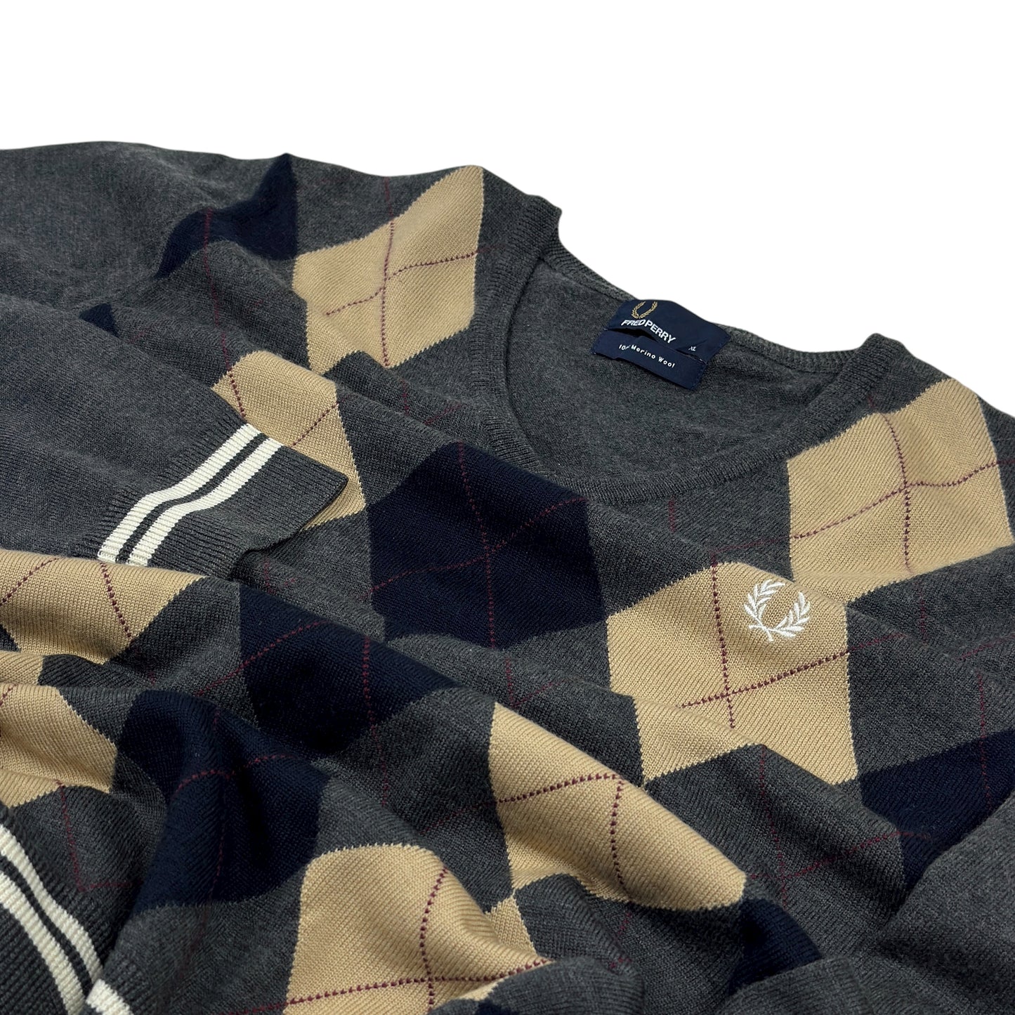 Pulover Fred Perry 100% Lână - L