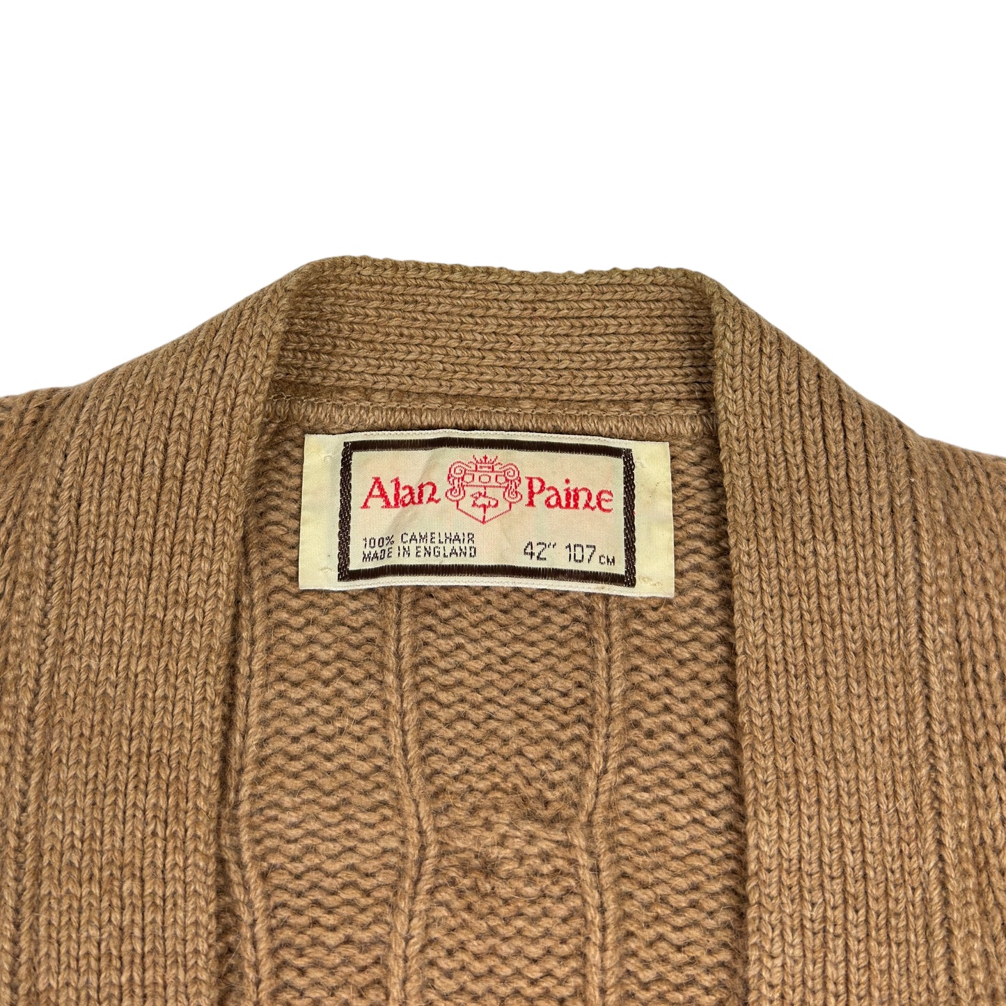 Cardigan Alan Paine Vintage 100% Păr De Cămilă - XL