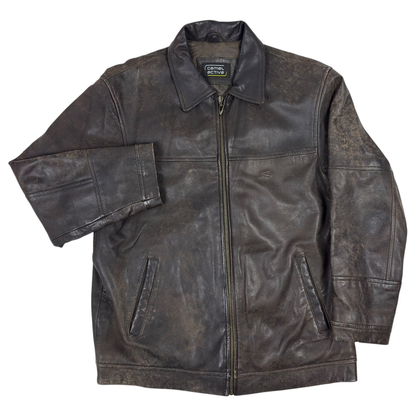 Jachetă CAMEL Vintage 100% Piele - XL