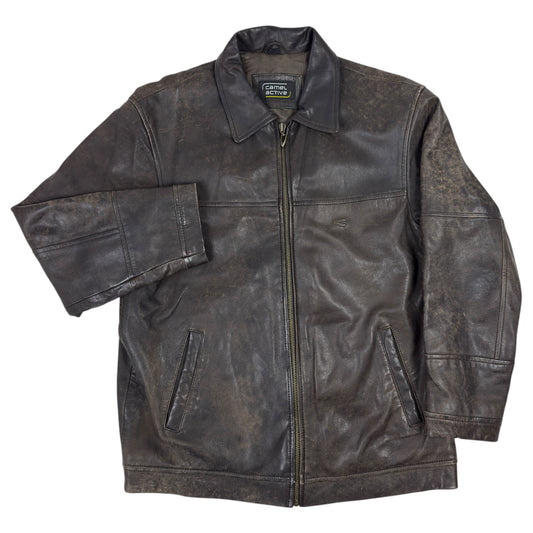 Jachetă CAMEL Vintage 100% Piele - XL