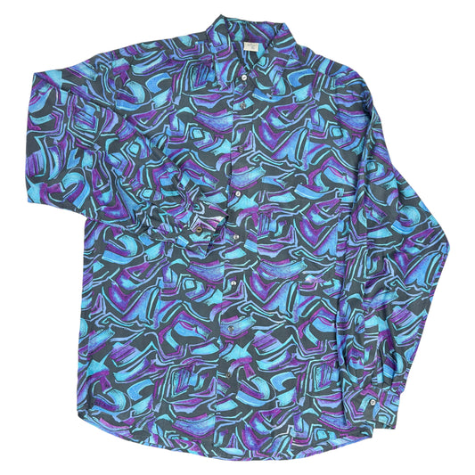 Cămașă Vintage 100% Mătase - L
