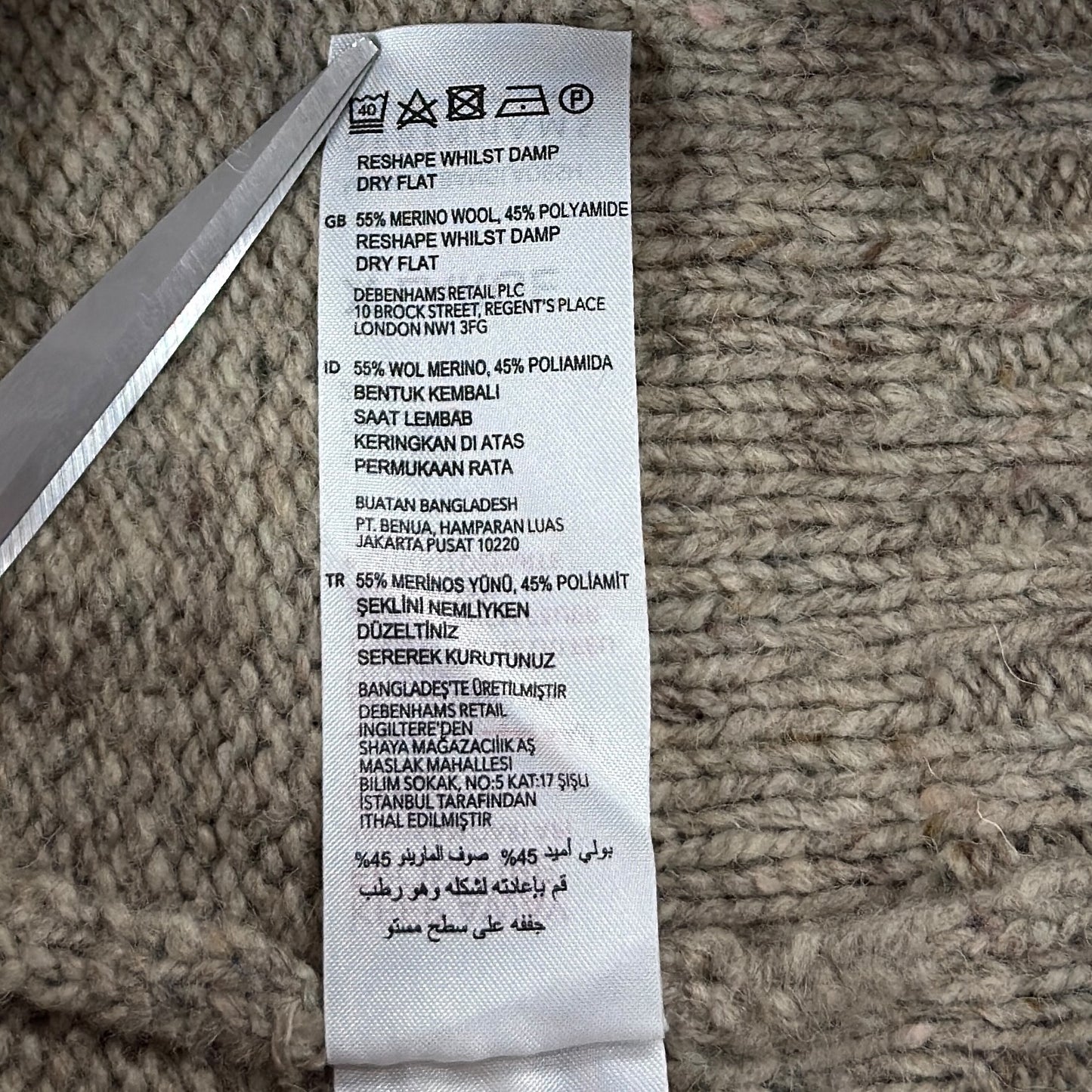 Pulover Mantaray 55% Lână - L/XL