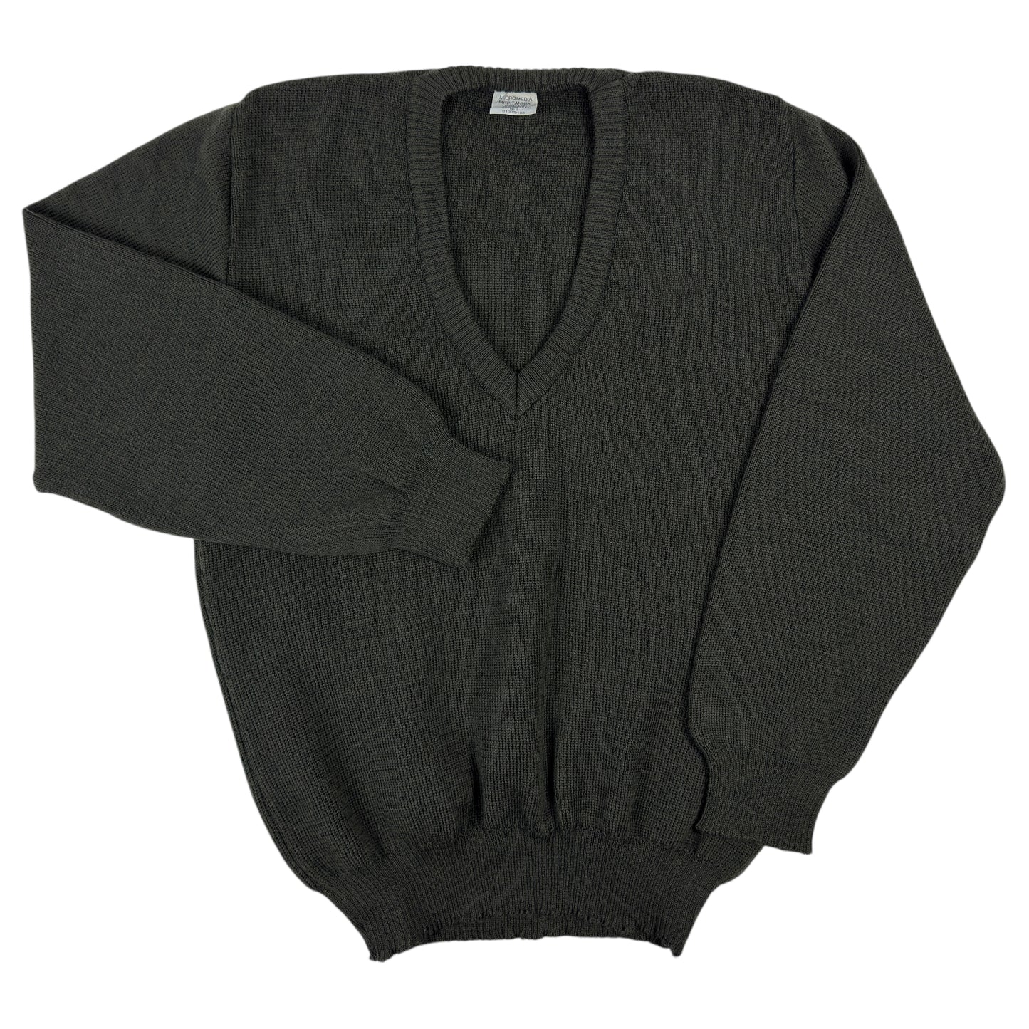 Pulover Micromedia Army Vintage 100% Lână - S