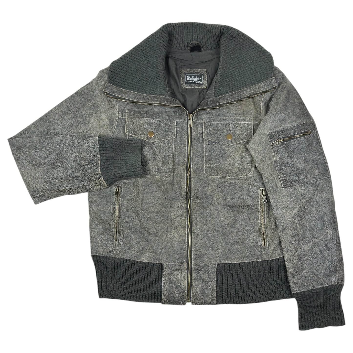 Jachetă Woodpecker Vintage 100% Piele Femei - L