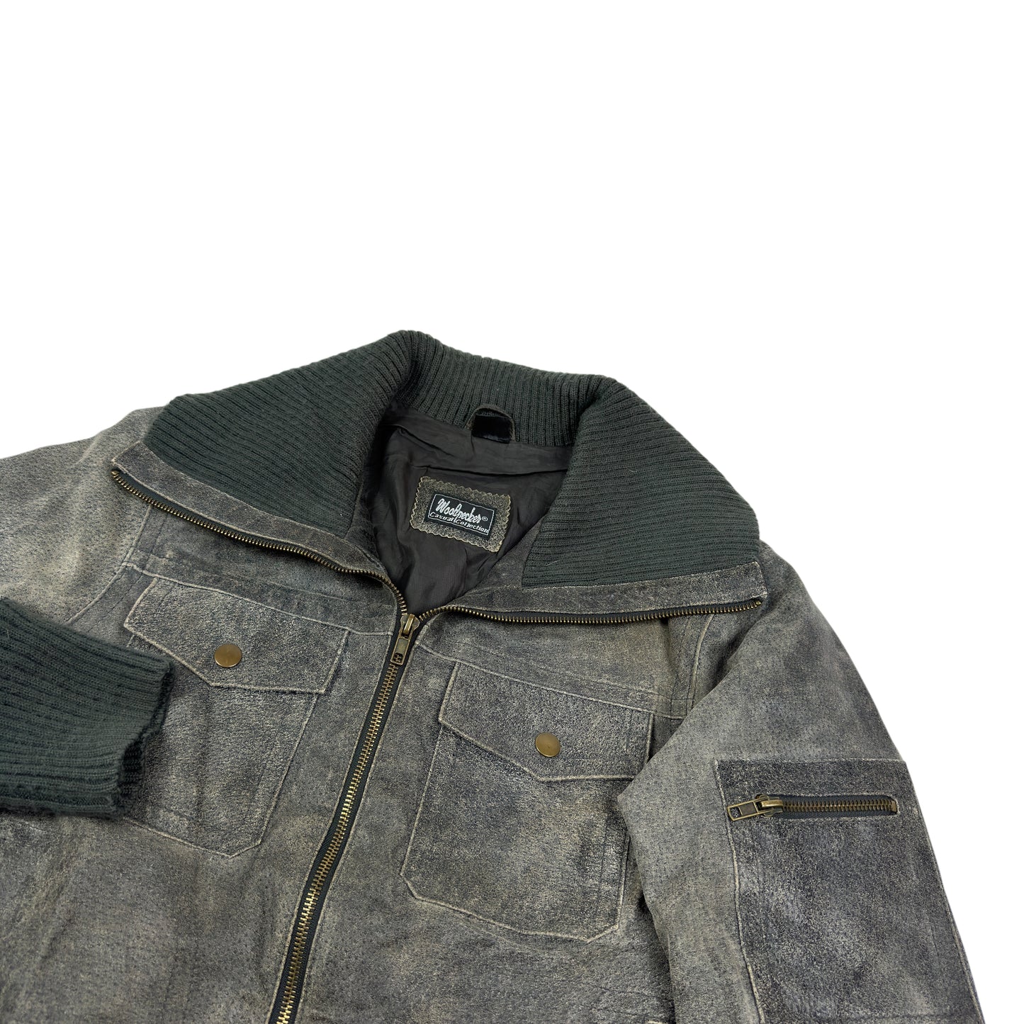 Jachetă Woodpecker Vintage 100% Piele Femei - L