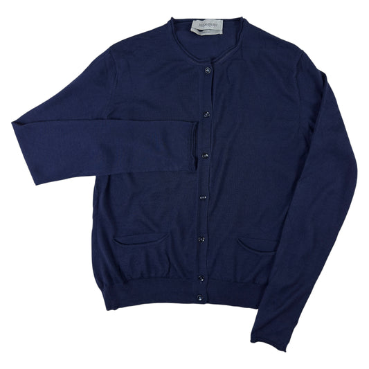 Cardigan YSL YvesSaintLaurent Vintage Femei 70% Cașmir 30% Mătase - L